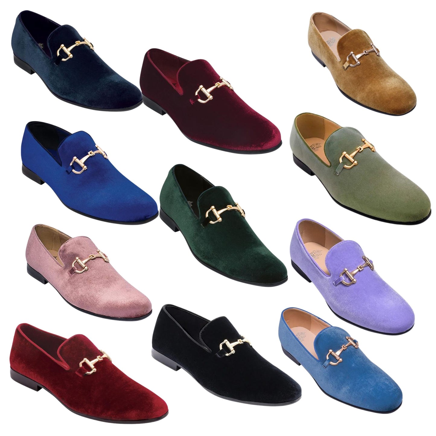 11 Color Velvet Prom Loafers for Men | Elegant Slip-On Dress Shoes