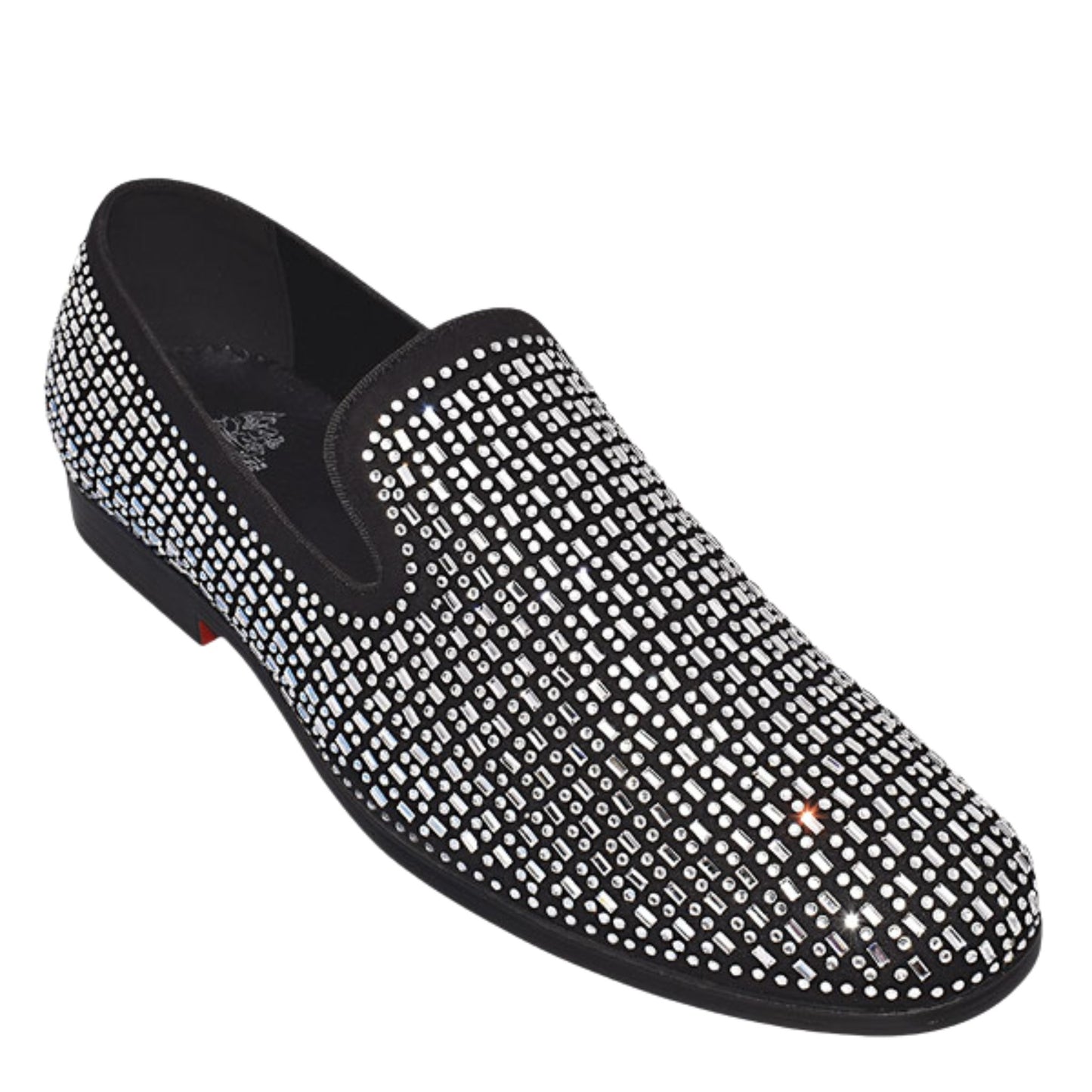 Silver Prom Loafers | Men's Black & Silver Sparkle Dress