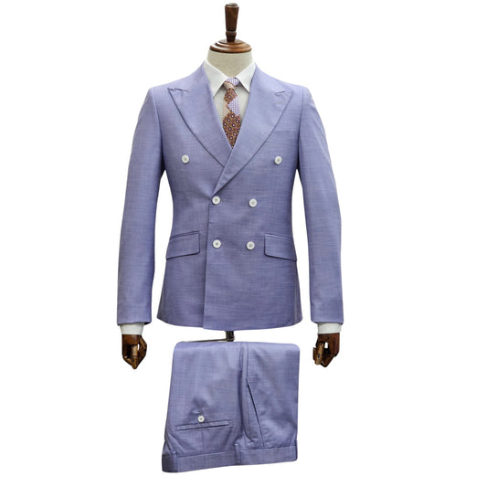 Elegant Lavender Dream Double-Breasted Suit displayed on a mannequin