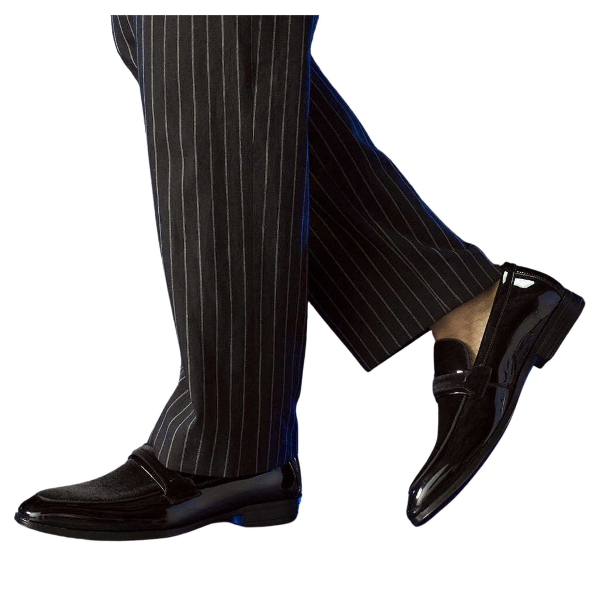 Sleek Black Patent Leather Loafers – Designer Prom Shoes for Men