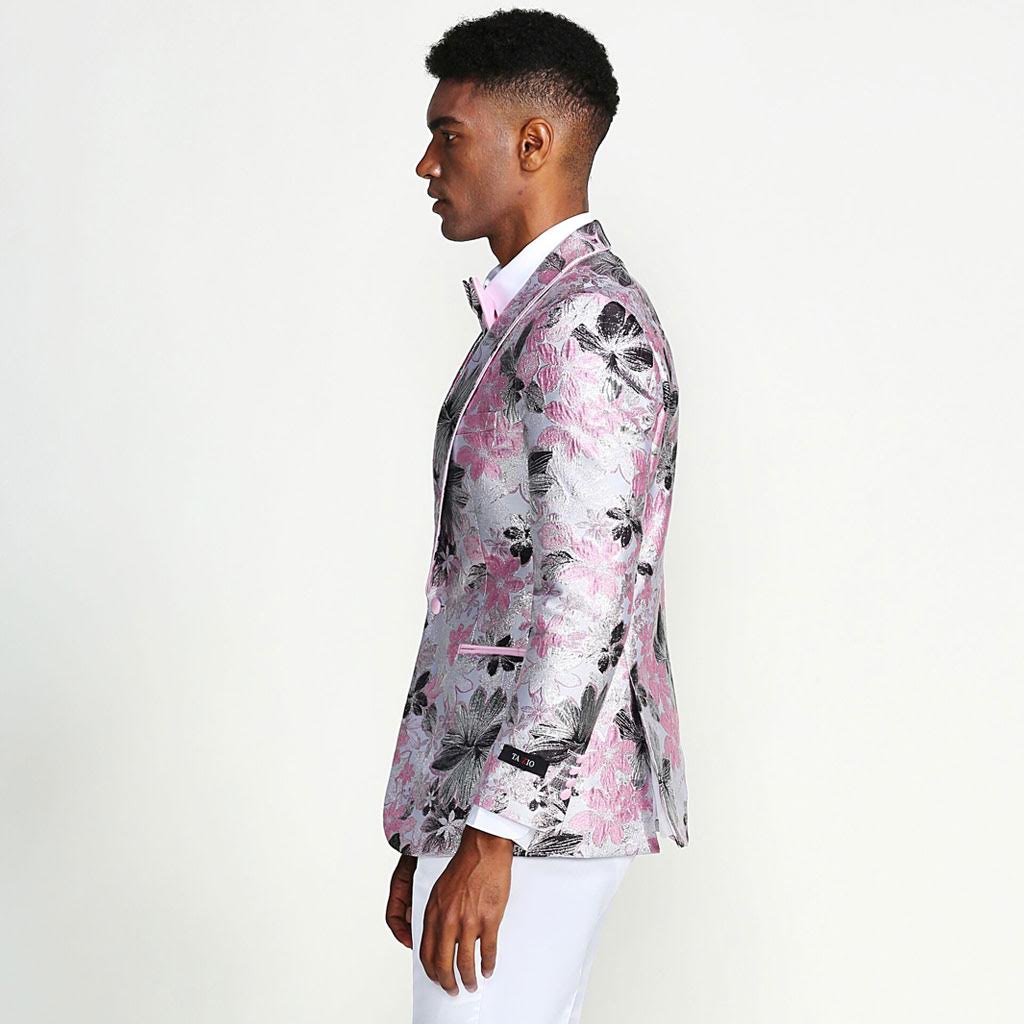 KCT Menswear - Men's Pink Floral Blazer for Prom