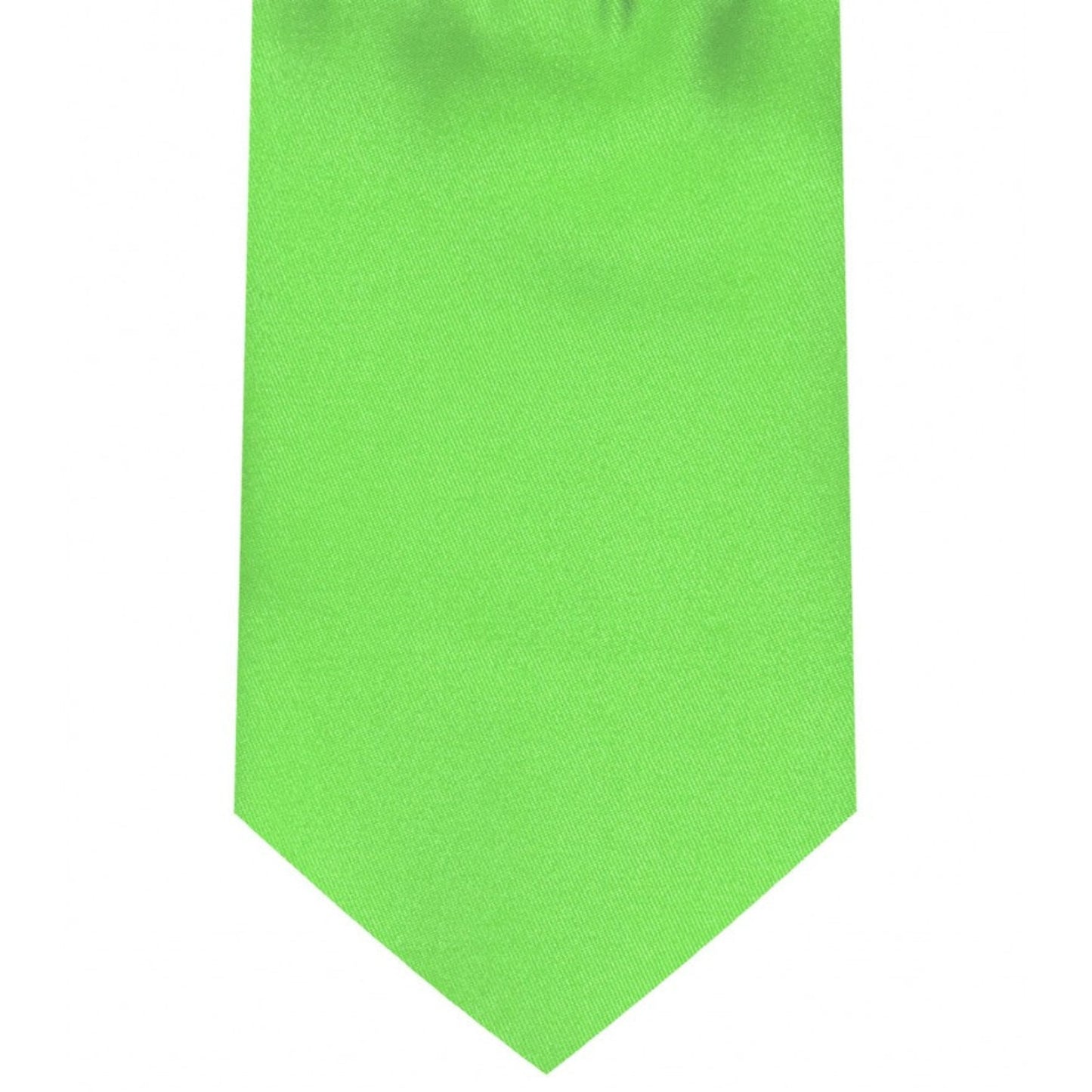 Classic Lettuce Green Tie Regular width 3.5 inches With Matching Pocket Square | KCT Menswear