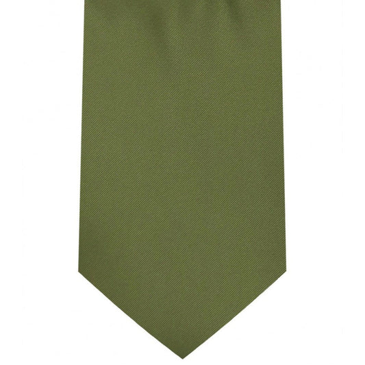 Classic Dark Olive Tie Regular width 3.5 inches With Matching Pocket Square | KCT Menswear