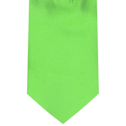 Classic Lettuce Green Tie Regular width 3.5 inches With Matching Pocket Square | KCT Menswear