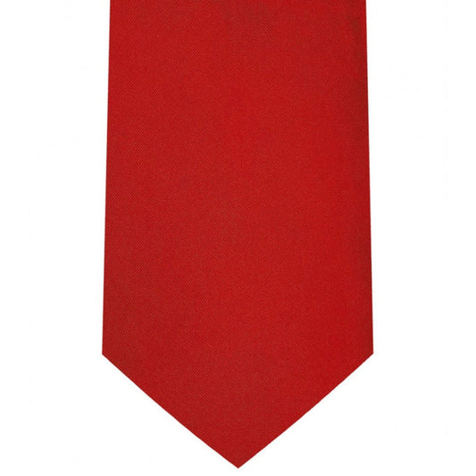 Classic True Red Tie Regular width 3.5 inches With Matching Pocket Square | KCT Menswear 