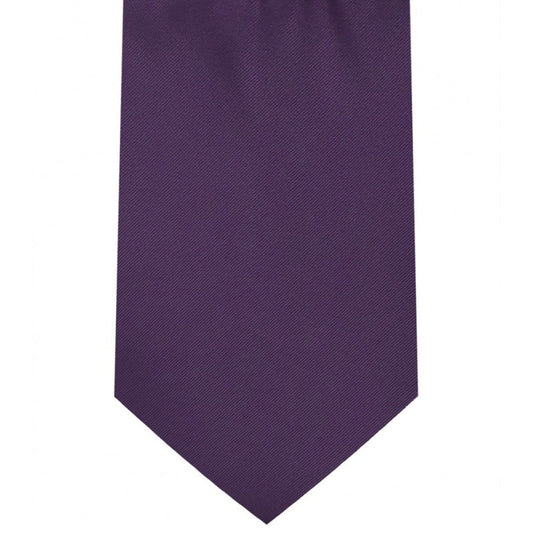 Classic Deep Purple Tie Regular width 3.5 inches With Matching Pocket Square | KCT Menswear