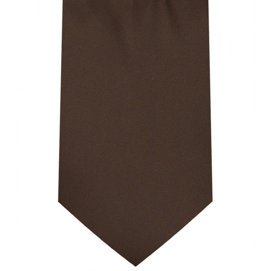 Classic Chocolate Brown Tie Regular width 3.5 inches With Matching Pocket Square | KCT Menswear