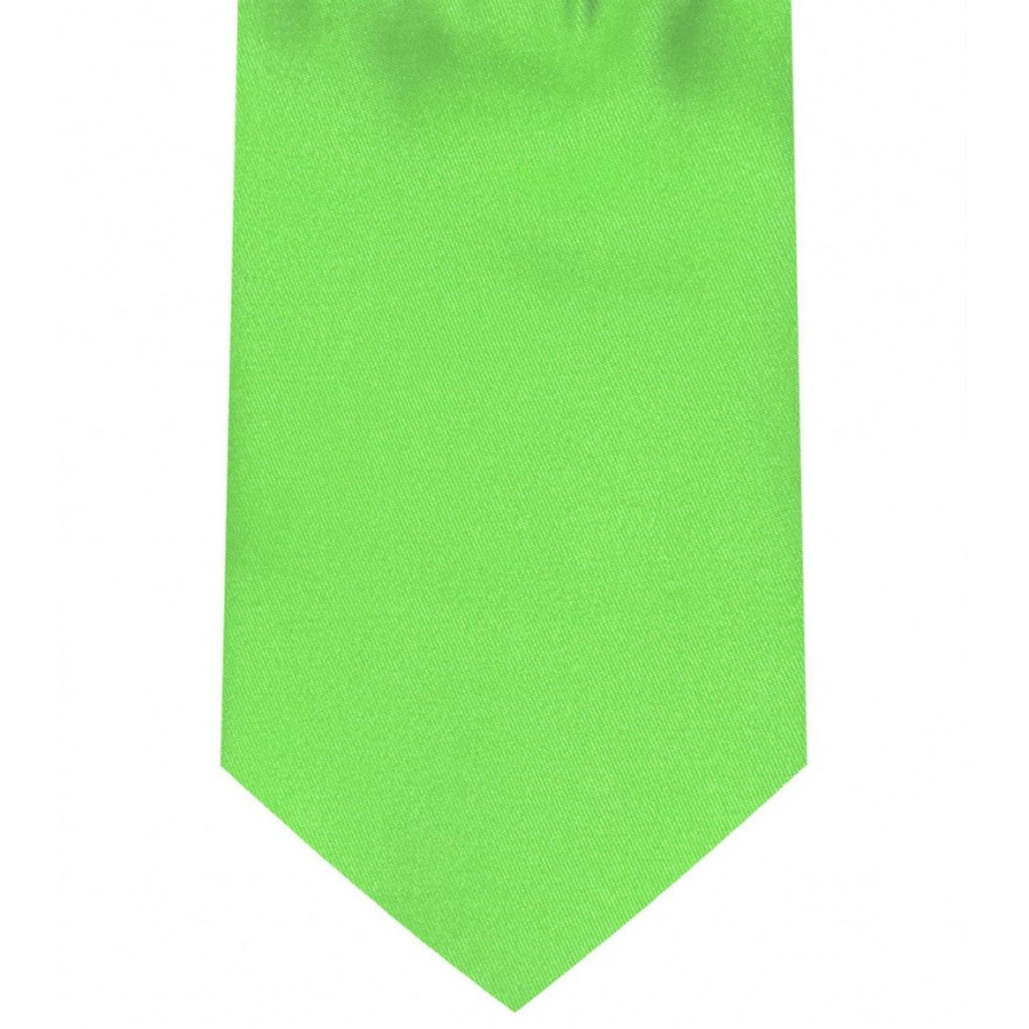 Classic Lettuce Green Tie Regular width 3.5 inches With Matching Pocket Square | KCT Menswear