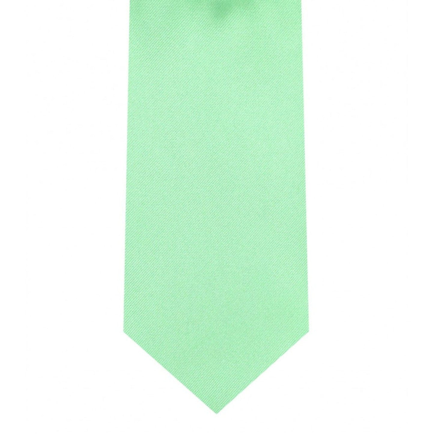 Classic Pastel Green Tie Skinny width 2.75 inches With Matching Pocket Square | KCT Menswear