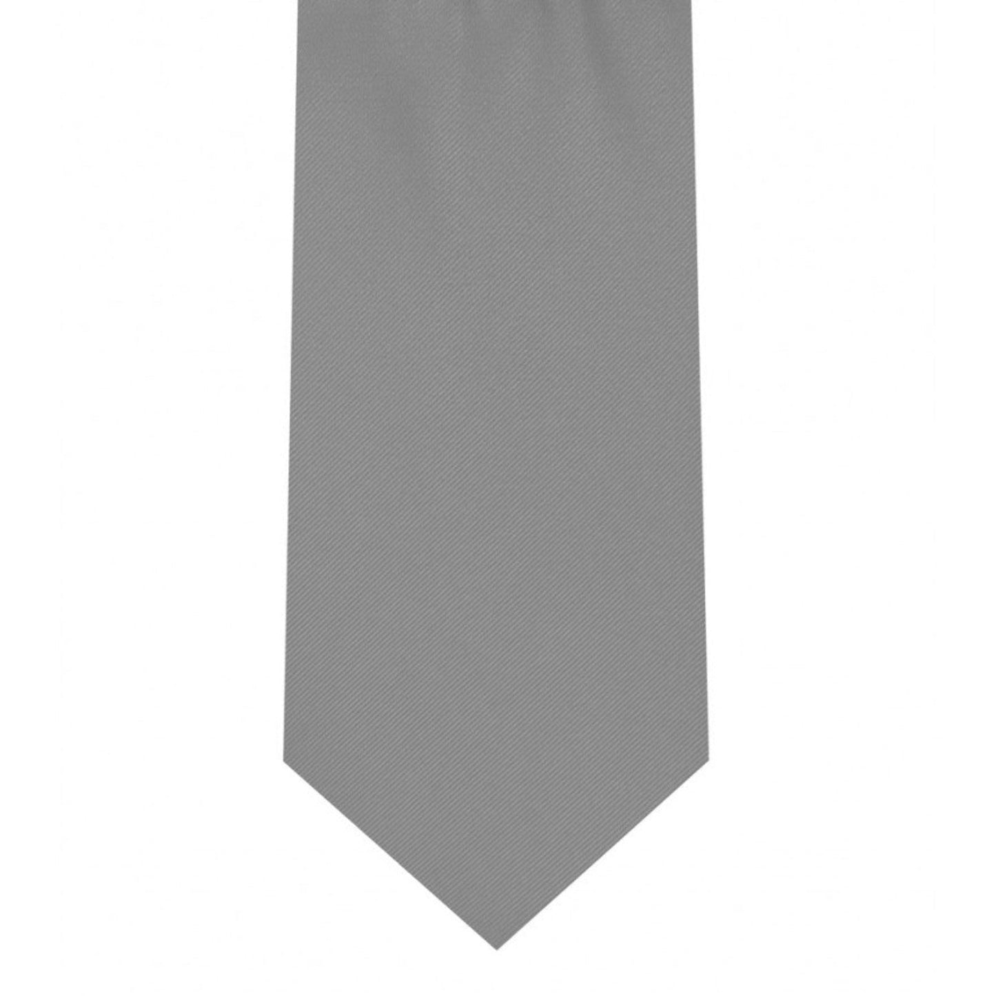 Classic Dark Silver Tie Skinny width 2.75 inches With Matching Pocket Square | KCT Menswear