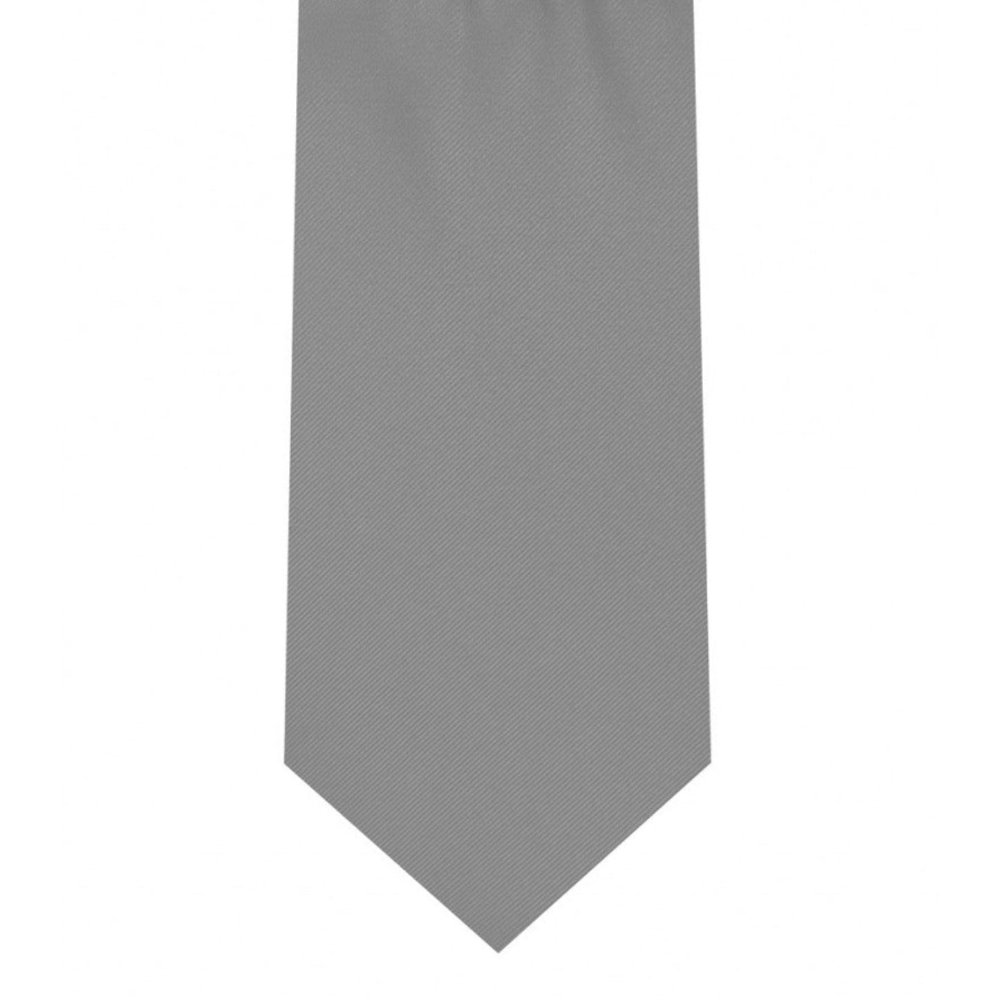Classic Dark Silver Tie Skinny width 2.75 inches With Matching Pocket Square | KCT Menswear