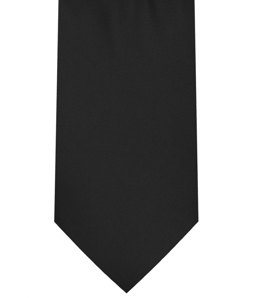 Classic Black Tie Regular width 3.5 inches With Matching Pocket Square | KCT Menswear