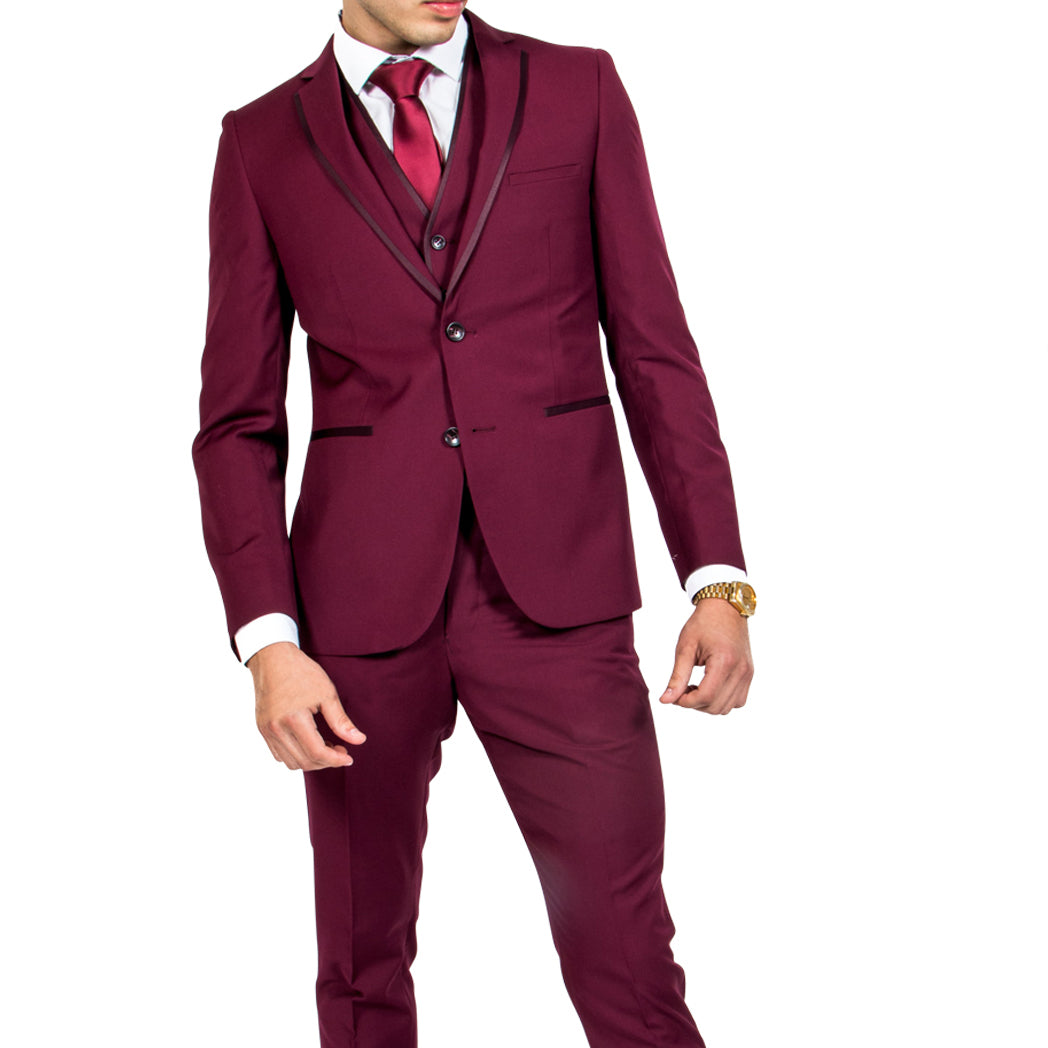 Wine on Wine Tuxedo With Vest