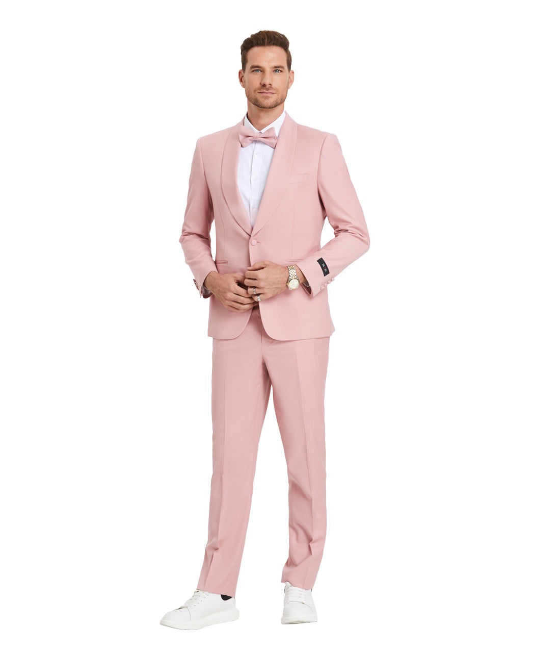 white and pink tuxedo