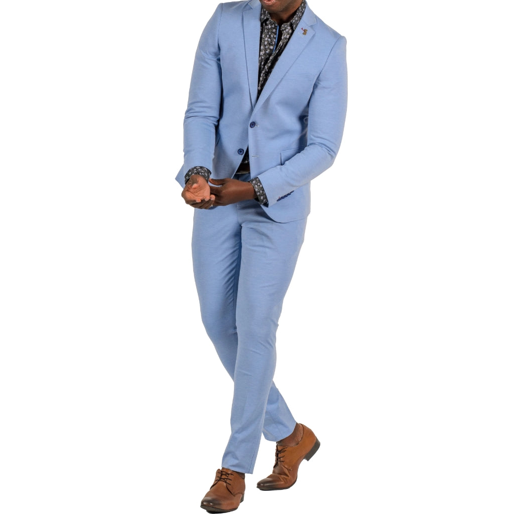 Light Blue Stretch Suit - Travelers Suit