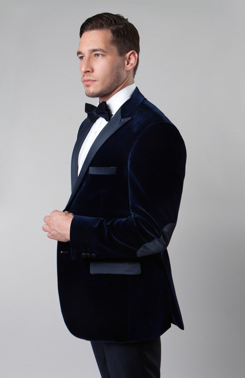 Navy Velvet Tuxedo Blazer