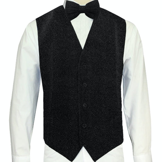 Black Sparkle Vest and Bowtie