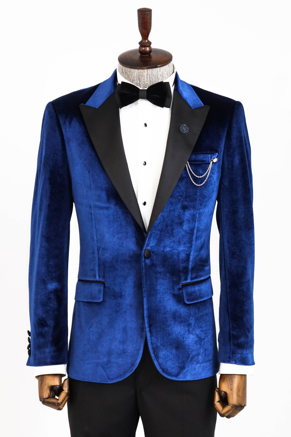 Men's Royal Blue Velvet Tuxedo Jacket Slim Fit Groom 