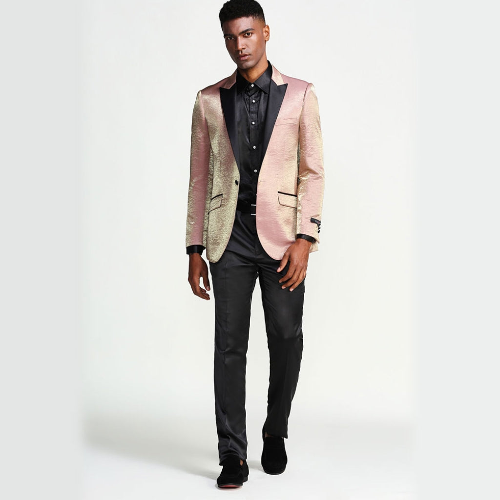 KCT Menswear - Men's Rose Gold Tuxedo Jacket - Perfect for Prom