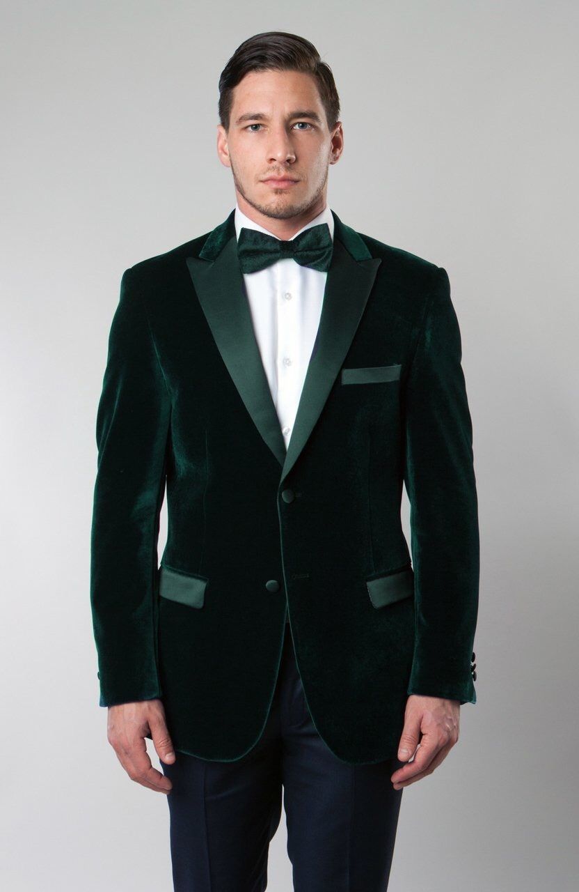 Green Velvet Tuxedo Blazer