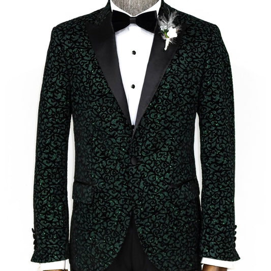 Green Dot Sparkle Prom Blazer