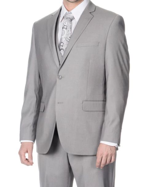Light Grey Three Piece Wedding Suit