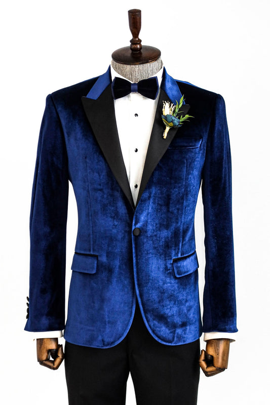 Midnight Blue Velvet Blazer