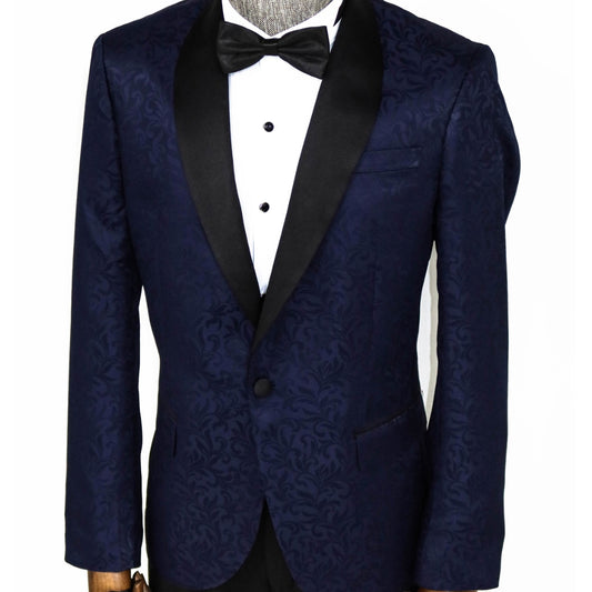 Navy Print Prom Blazer