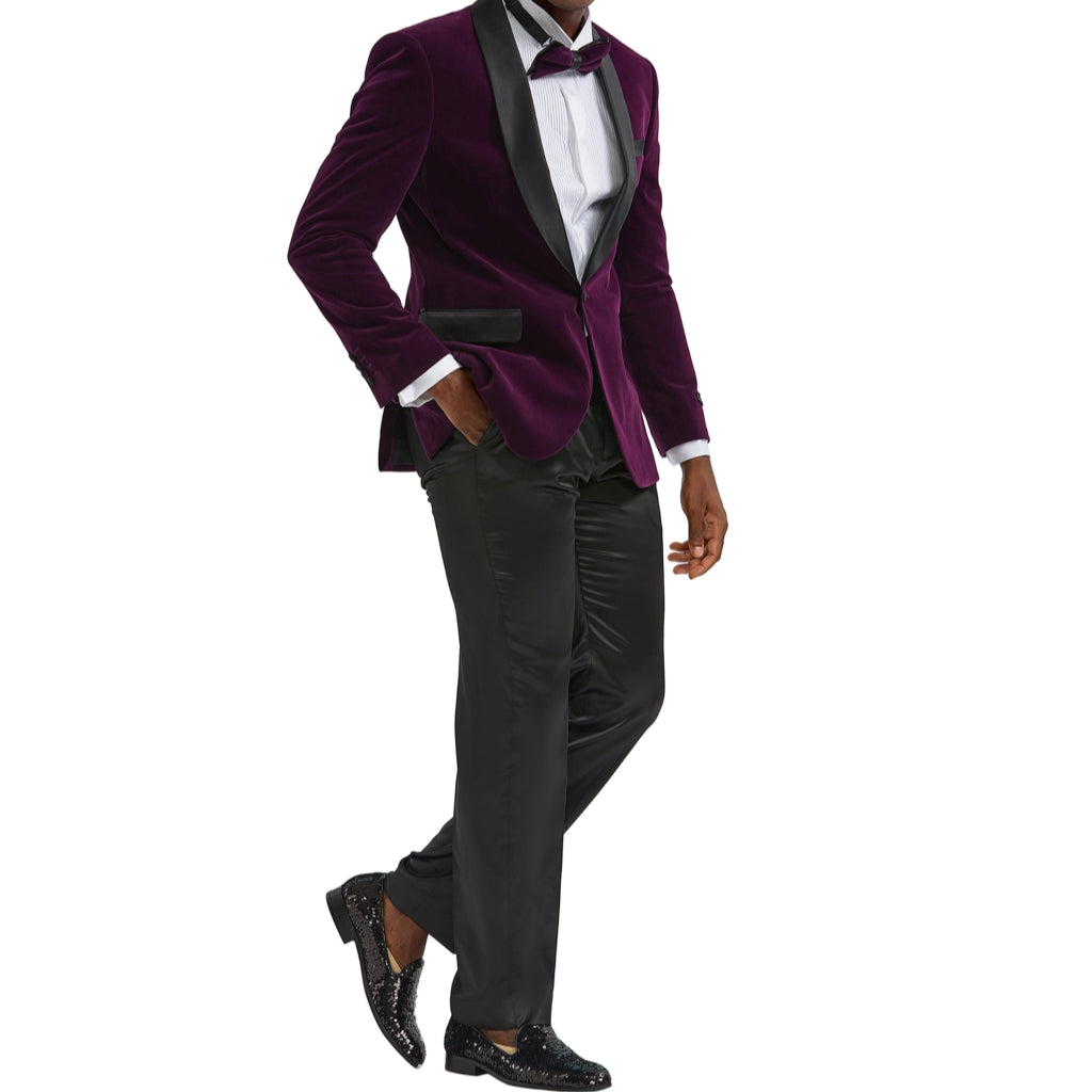 Purple Velvet Jacket + Bowtie