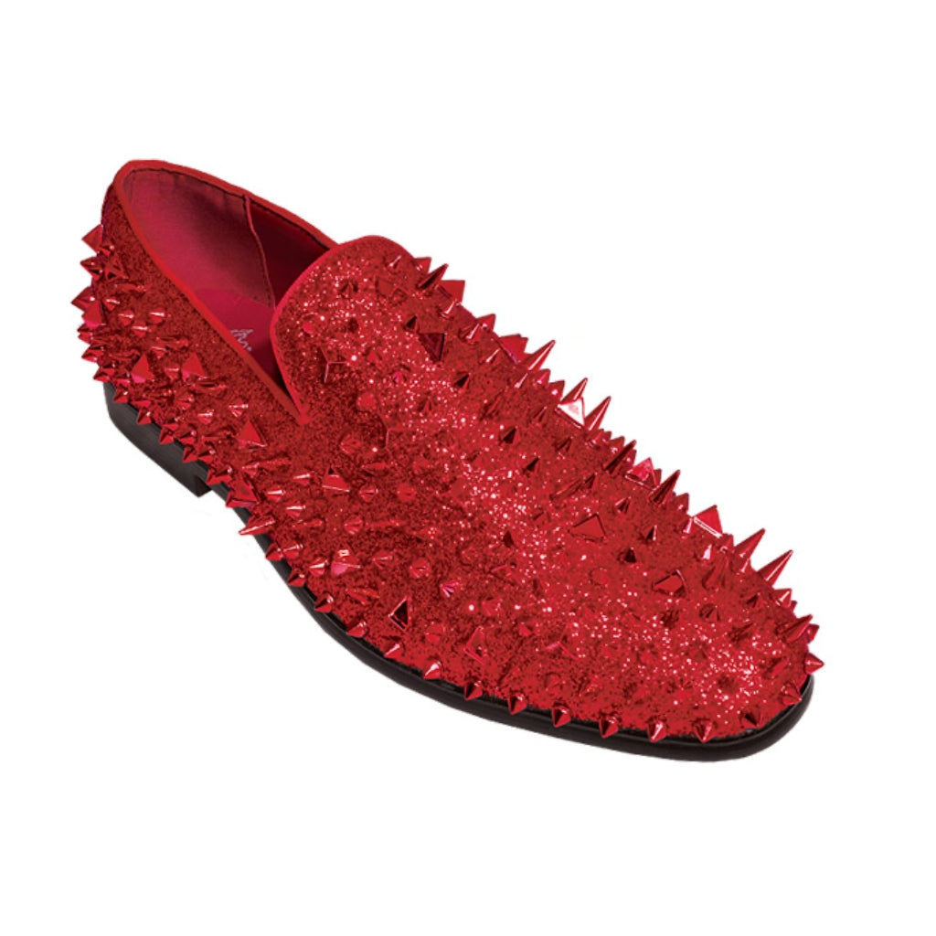 Prom Shoes Red Spike Loafer Tuxedo Shoes Formal Event 6788