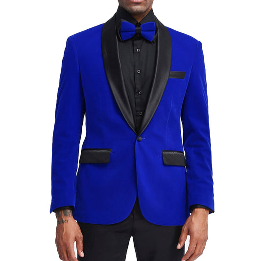 Royal Blue Velvet Jacket + Bowtie