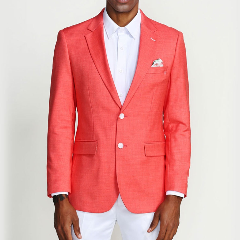 Salmon Casual Blazer Two Button Notch Lapel