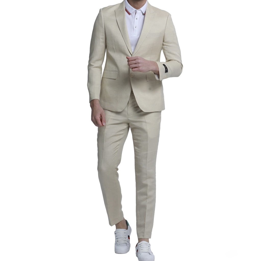 Cream Slim Suit