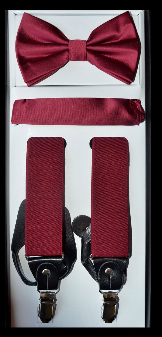 Wine Suspender Bow-tie Set