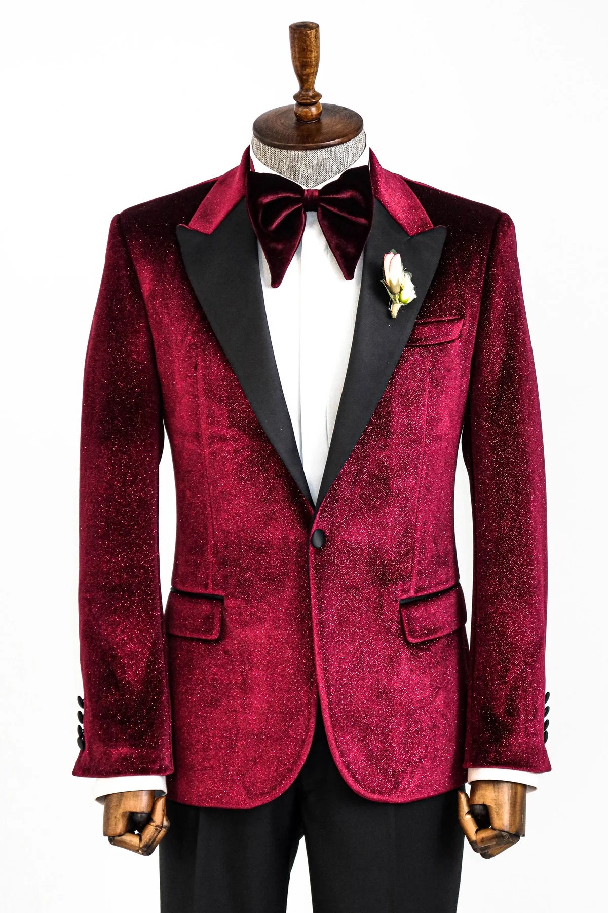 Burgundy and black sales blazer