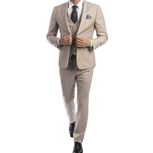 Tan Wedding Suit from KCT Menswear- Tan Jacket Tan Vest Tan Pants