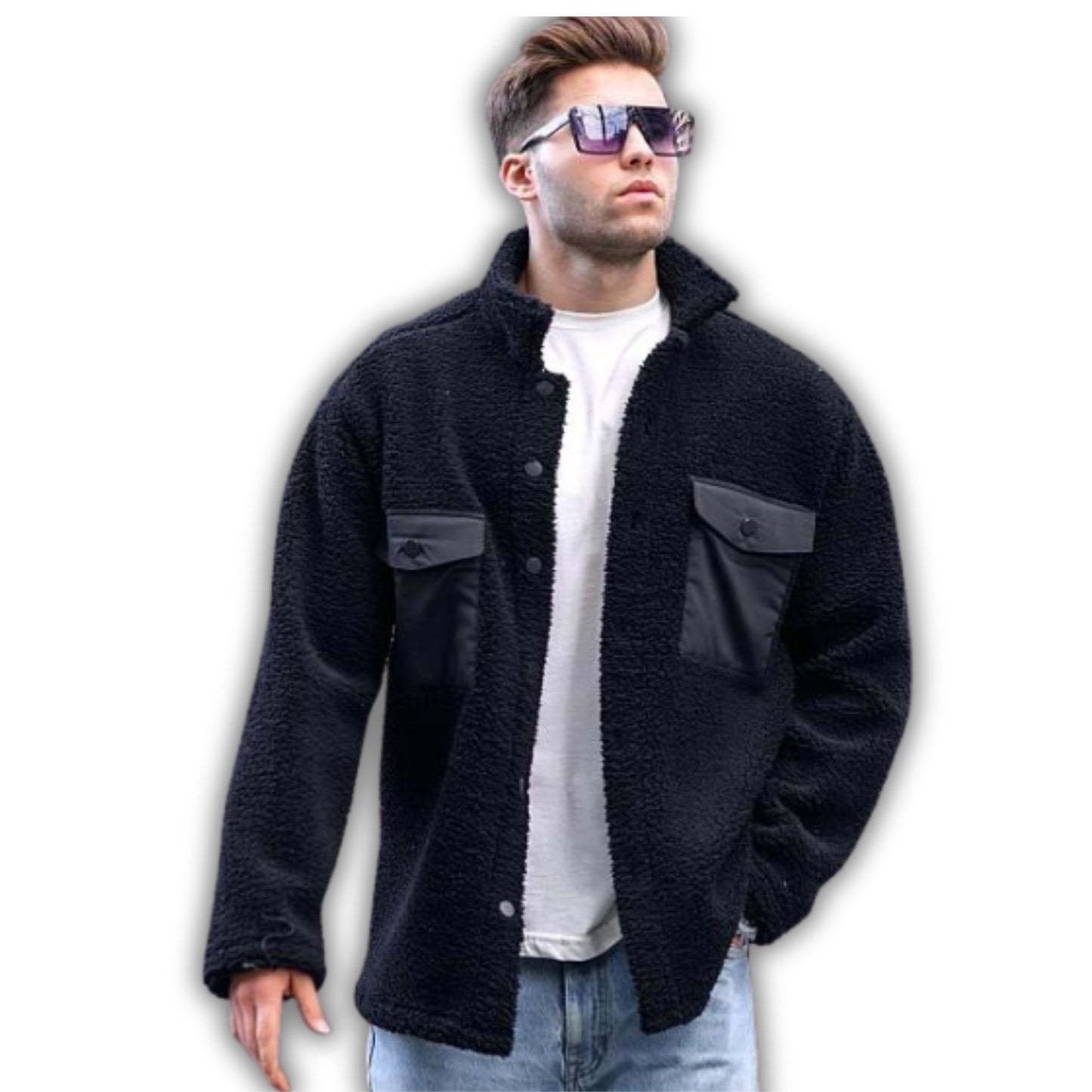 BLACK SHERPA MAX: Ultimate Cozy Jacket