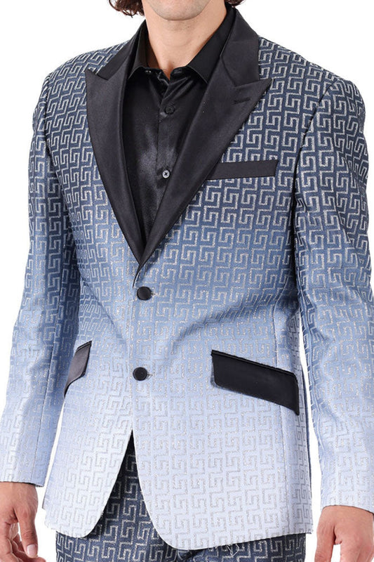 KCT Menswear - Luxurious Men's Royal Blue Sparkle Prom Blazer
