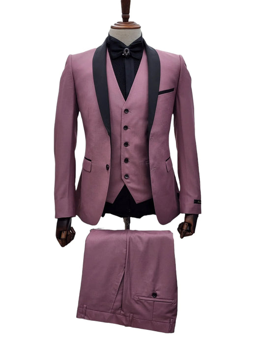 KCT Menswear's blush tuxedo jacket, where elegance meets romantic sophistication.