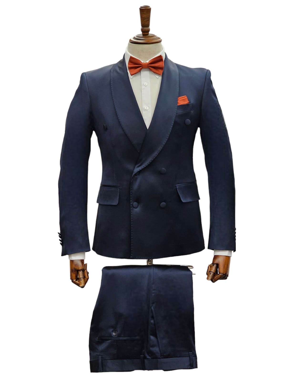 Navy Slim Fit 6-Button Suit by KCT Menswear.