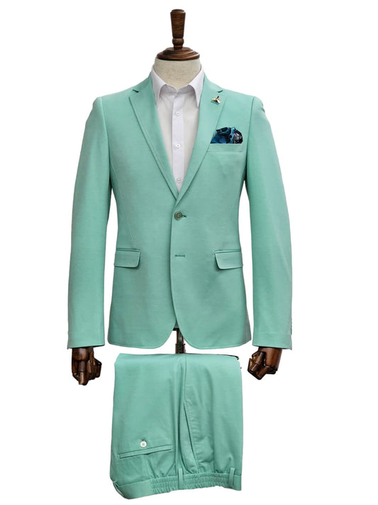 Mint Green Stretch Summer Suit - Refreshing Style- Colorful Prom and Wedding Celebrations