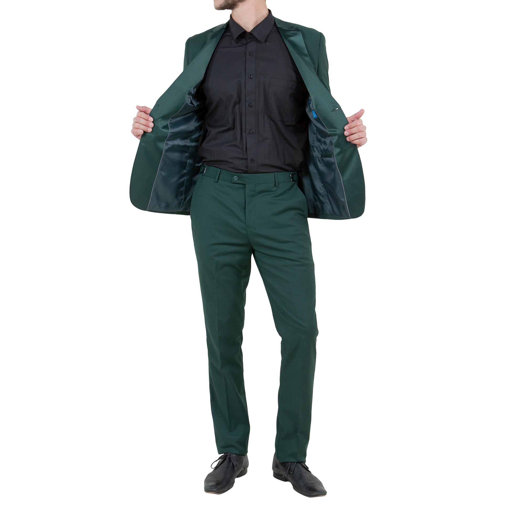 Men's Slim-Fit Emerald Green Tuxedo with Satin Lapel