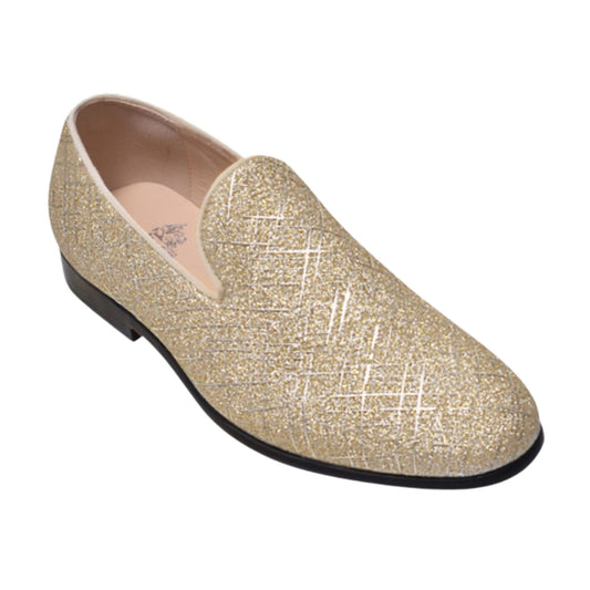 Sparkling Gold Loafers for Prom – Luxury Formal Shoes for Men