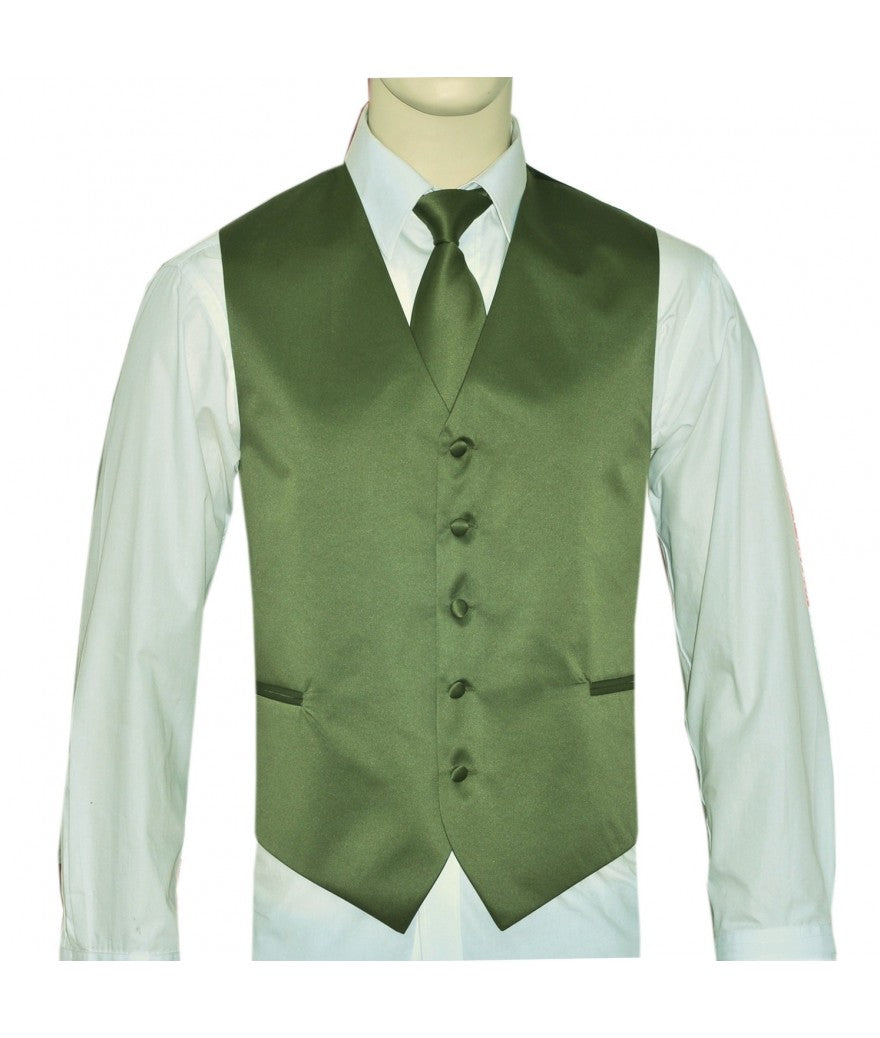 Olive Green Vest and Tie Set - Perfect for Weddings, Proms and Formal ...