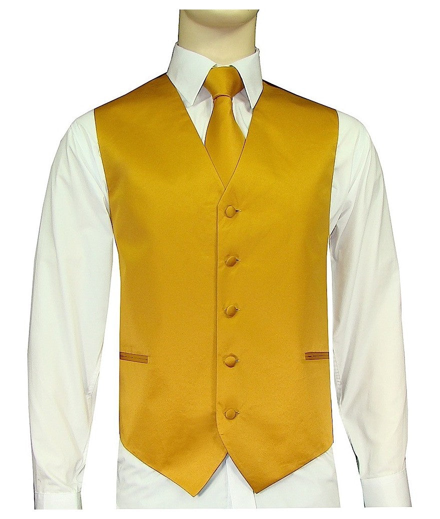 KCT Menswear Rust Vest and Tie Set, formal vest and tie set, groom and groomsmen vest and tie set, solid color vest and tie set, formal wear vest and tie set, special occasion vest and tie set.