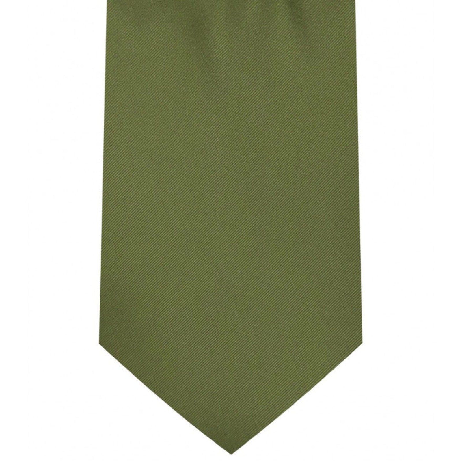 Classic Dark Olive Tie Regular width 3.5 inches With Matching Pocket Square | KCT Menswear 