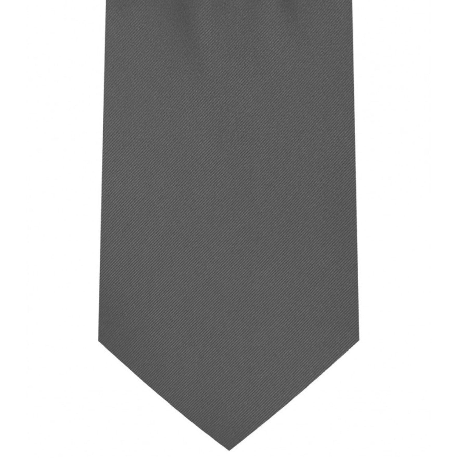 Classic Dark Grey Tie Regular width 3.5 inches With Matching Pocket Square | KCT Menswear 