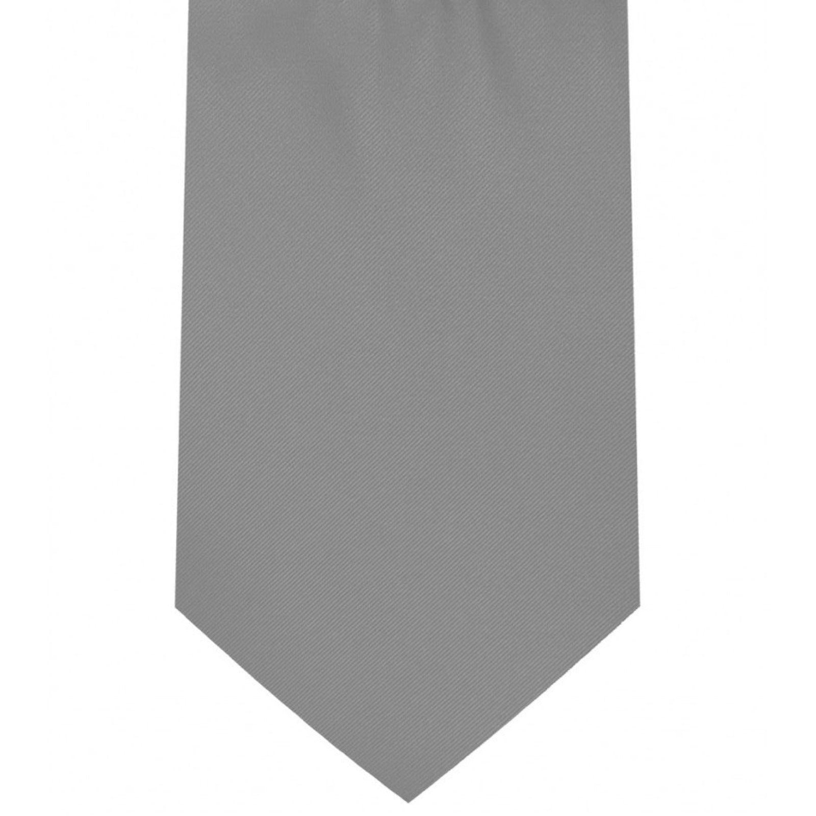 Classic Dark Silver Tie Regular width 3.5 inches With Matching Pocket Square | KCT Menswear