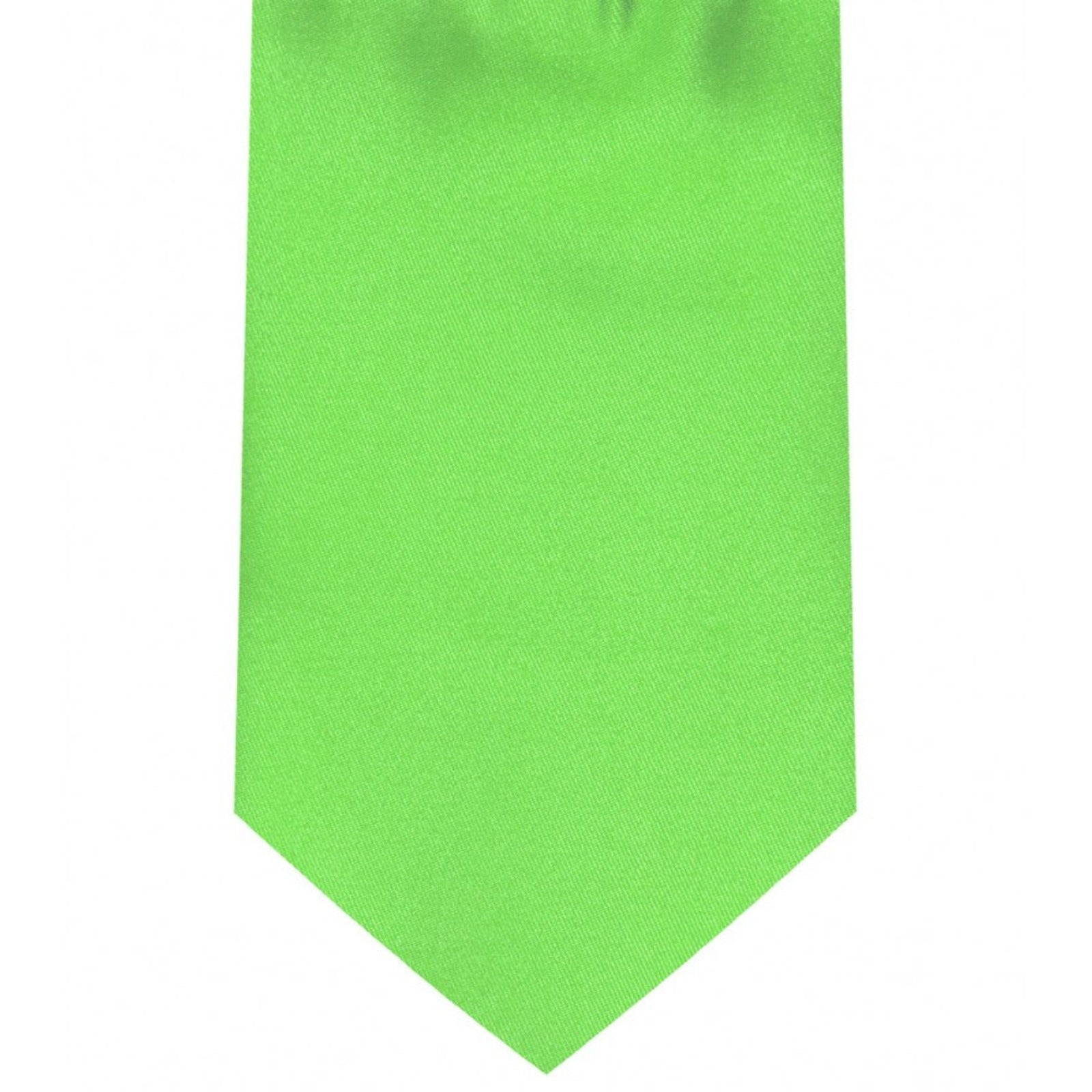 Classic Lettuce Green Tie Regular width 3.5 inches With Matching Pocket Square | KCT Menswear 