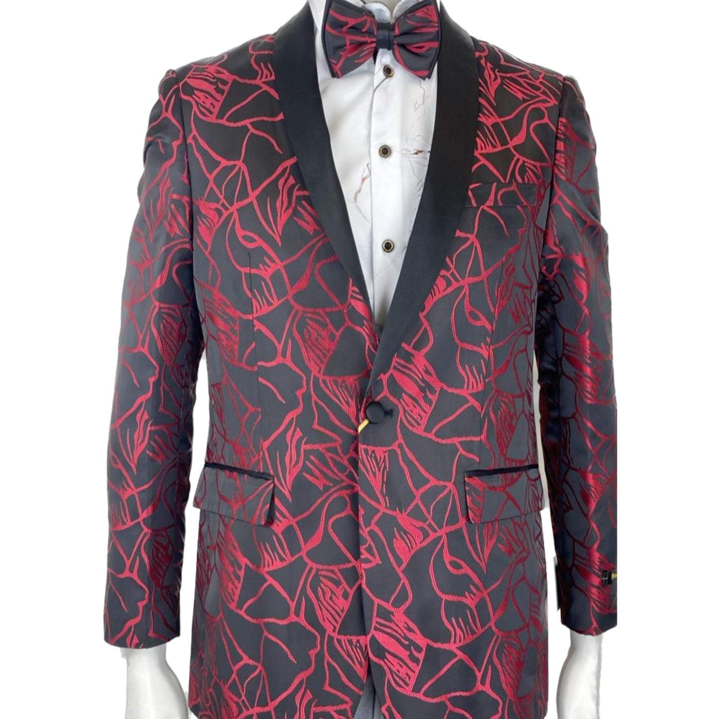 Black with Red Design with Matching Bowtie